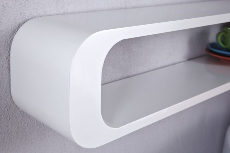 Regały Lounge Cuben oval białe na ścianę  - Invicta Interior